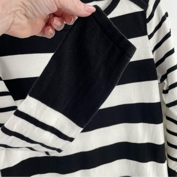 Tommy Hilfiger Wide Striped 100% Cotton Long Sleeve Boat Neck Pullover Sweater - Picture 3 of 9